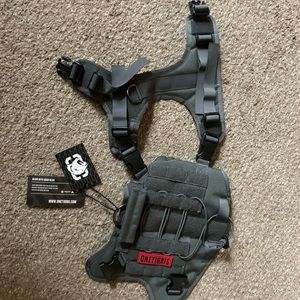 BRAND NEW!! Tactical Dog Adjustable Harness w/hook & loop panels & handle - Sm
